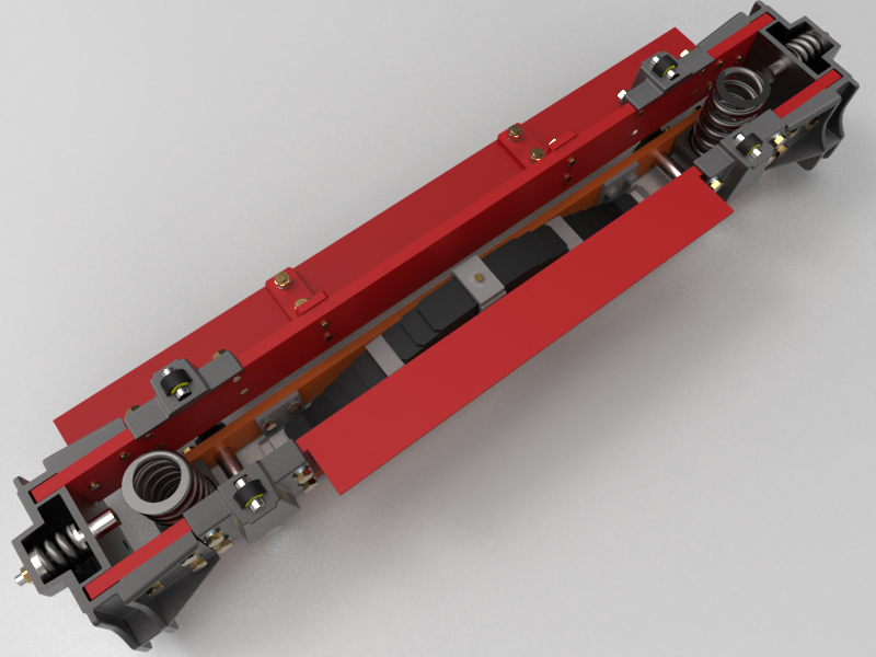 大牵引力转向架组装支撑3D模型图纸 STP格式